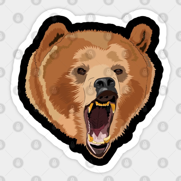 Grizzly bear Sticker by STARSsoft